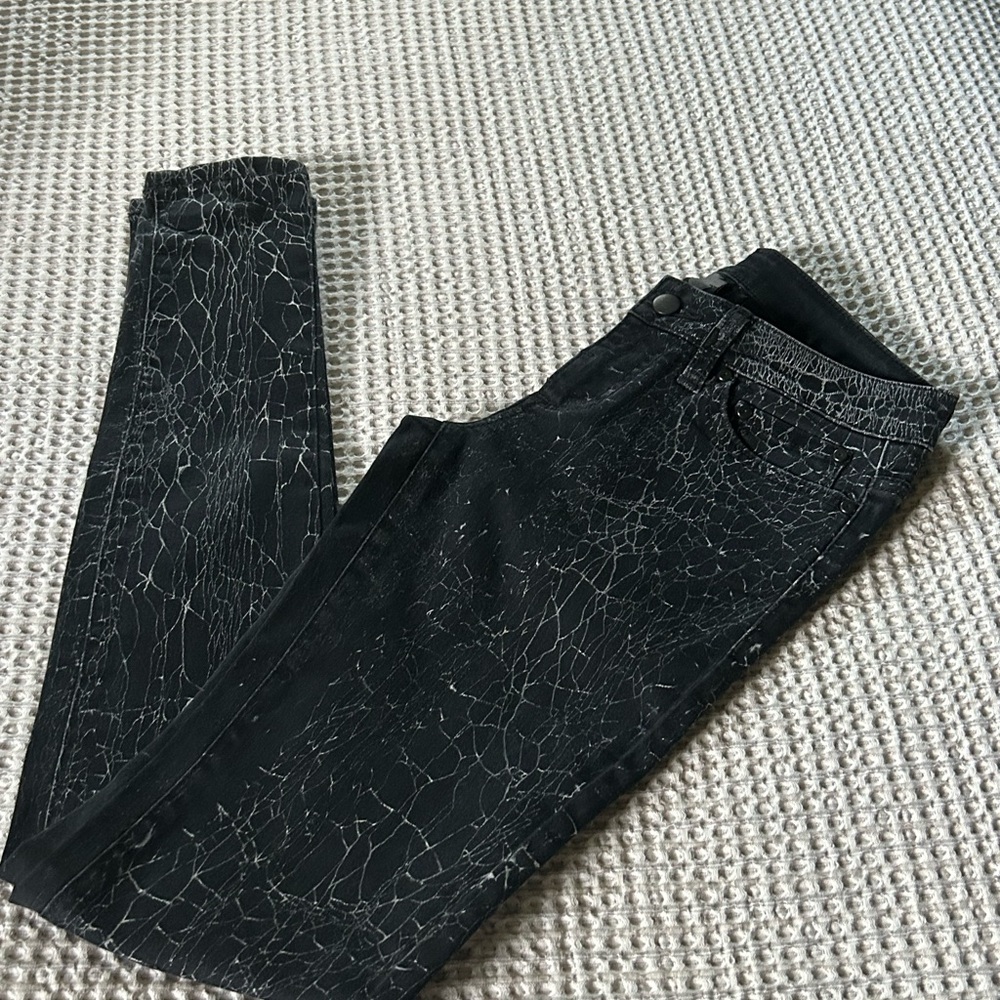 Women’s Harley-Davidson Black and White Crackle Denim Jeans